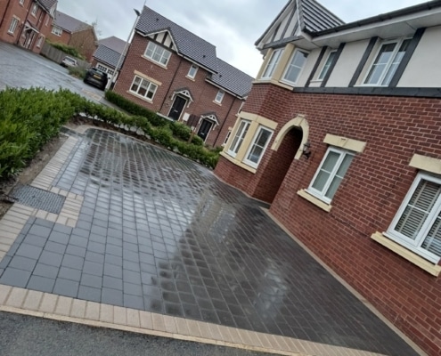 large block paving driveway completed in Bramhall